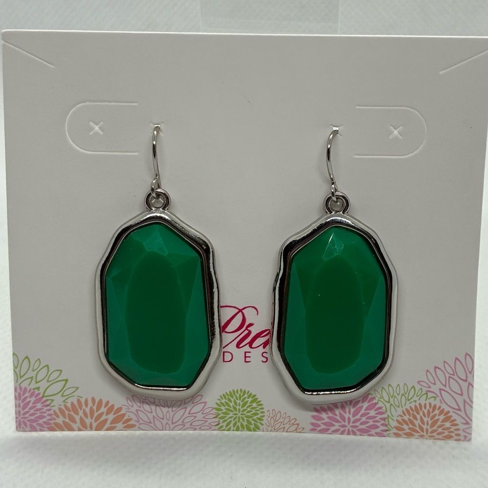 3For$20 Premier DeGreen Faceted Drop Earrings